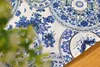 Bordslöpare Classic Printed Blue White Porcelain Borderless Cotton Linen Table Runner Restaurant Home Table Decorative Fabric 8014ZQ 230408