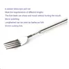 Forks 1/2/3PCS Stainless Steel Extendable Fork Dinner Fruit Dessert Long Cutlery BBQ Kitchen Accessories