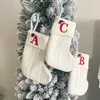 Décorations de Noël 26 Alphabet Bas Brodé Flocon de neige personnalisé Décoration d'arbre Cadeau pour les vacances