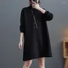 Women's Hoodies SuperAen Zipper Turtleneck Sweatshirt Autumn And Winter Fashion Korean Style Long-sleeved Dress For Women