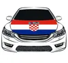 Republiken Kroatiens flaggor Bilhuven täcker 33x5ft 100polyesterengine elastiska tyger kan tvättas bilhuven Banner2652236