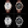 Montres-bracelets Casual Hommes Montre De Luxe En Cuir Étanche Sport Quartz Montre-Bracelet Chronographe Militaire pour Relogio Masculino 231109