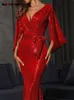 Effen sexy jurk nieuwe mode slanke split-pailletten maxi voor dames elegante chique vloerlengte avondjurken