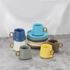 Cups Saucers Colorful Creative Gift Tea Cup Ceramic Coffee Saucer Set Turkish Mini Espresso