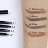 Ögonbrynsförstärkare Anpassade ögonpanna Pencil Vattentäta 4 färger Brown Black Eyebrow Pen Cosmetics Tools Wholesale 50st/Lot 231109