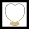 Table Lamps Heart Shape Desk Lamp For Wedding Red LED Stepless Dimming Bedroom Bedside Night Light White