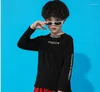 Stage Wear Kids Festival Hip Hop Roupas de moletom preto Tops Streetwear Pantagens de carga tática para meninos Costumo de dança de jazz para meninos roupas