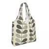 Sacchetti per la spesa multi grigio caldo orla kiely kiely pattern tela shopper spalla spalla grande capacità borsetta sacchetto durevole