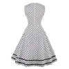 Vestidos casuais polka dot mulheres retro vestido feminino sem mangas 1950s 60s robe vintage pin up rockabilly festa plus size 4xl vestidos