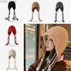 Beanie/Skull Caps Handmade Knitted Hat Cute Tassel Wool Pullover Hat Warm Windproof Ear Protection Hat New Year's YQ231108