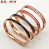 Bangle 2023 Fashion Love Colorful Crystal Stone Square Bracelet Rose Gold Color Stainless Steel Christmas Women Party Gift