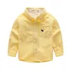 Camicie per bambini Camicia a maniche lunghe in cotone Ragazzo Autunno Inverno Primavera Autunno Abbigliamento per bambini coreano Bianco Tinta unita Baby Kids Camisas Hemden 230408