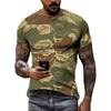 T-shirt da uomo Desert Jungle Camouflage Print T-shirt Army Fan Outdoor Tattico Quick Dry Manica corta Comodo girocollo Top 6XL