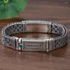 Link pulseiras rj prata cor grama eterna pulseira masculina na moda retro hip hop tecido corrente handwear acessórios de moda