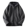 Herren Hoodies Männlich Herbst Und Winter Polar Fleece Einfarbig Mit Kapuze Große Größe Casual Herren Sweatshirt Zip Hoodie Lange Für männer