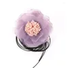 Collier ras du cou gothique élégant en maille pour femmes, chaîne de clavicule à grande fleur, réglable, livraison directe