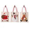 New Christmas decorations linen three-dimensional embroidered tote bag Children's gift bag candy bag storage bag