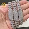 10 mm Iced Out Sterling Sier Vvs Diamond Miami Chain Moissanite Cubaanse schakelarmband