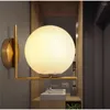 Appliques murales LED or applique lampe Lingting pour la maison chevet miroir phare rond moderne nordique El chambre boule de verre