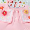 Conjuntos de roupas menina roupas bonito flor impresso boneca colar design crianças outono doce usar flores bordadas em calças outfits