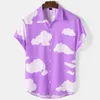Camicie casual da uomo Manica corta da uomo Nuvola stampata Top Moda vacanze hawaiane Camicia unisex T-shirt estive Abbigliamento oversize