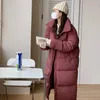 Korki damskie płaszcze 2023 w dół bawełniany płaszcz Kobiety długa zimowa kurtka zagęszcza ciepło wyściełane puffer parkas żeński wiatroodporny płaszcz luźno