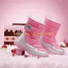 Сапоги, розовые сапоги для девочек, детские зимние ботинки, зимние теплые противоскользящие детские сапоги на меху для девочек, обувь 231109