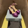 Дизайнеры сандалий платформы Женщины одеваются обувь классическая треугольная пряжка украшенная сексуальные банкетные насосы на высоком каблуке eu42