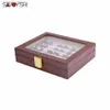 Jewelry Boxes Glass Cufflinks Box for Men High Quality Painted Wooden Collection Display Box Storage 12pairs Capacity Rings Jewelry Box Q231109