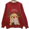 Женские свитера, рождественский свитер, женский разноцветный жаккардовый вязаный пуловер с длинными рукавами, праздничный осенне-зимний милый наряд 231109