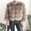 Peles Ful Faux Fur Style Real Fur Coat 100% de jaqueta de pele natural Feminino de couro quente Casaco de pele de raposa de alta qualidade colete 231108