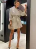 Sequins for Women New Fashion Spring Elegant Solid Loose Mini Dress Vintage Chic Long Sleeve O Neck Dresses