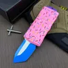 Mini cuchillo táctico automático pequeño de alta calidad D2 Hoja de revestimiento de titanio CNC 6061-T6 Mango EDC Cuchillos de regalo de bolsillo con caja al por menor