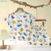 Pyjamas Nya sommarbarn Hemkläder Pyjamas Baby Underwear Set Thin Section Kids Clothes Boys Girls Two-Piece Clothe Setl231109