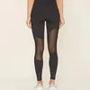 Kadın Taytlar Sonbahar Siyah Kadın Moda Seksi Örgü Patchwork Bandage Sport Legging Slim Stretch Street Giyim Yoga Leggins