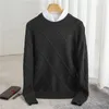 Maglioni da uomo Maglione in cashmere Top Solid O-Collo Pullover Casual Morbido lana addensata Autunno Inverno coreano