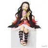 Anime Anime Demon Slayer Action Figure Nezuko Eat Rice Balls Boneca Brinquedos