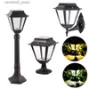 Solar Wall Lights Solar LED LED Outdoor Outdoor Lights Wall Lampy do dekoracji ogrodowej Lampa uliczna Pillar Lekkie oświetlenie ogrodowe Ogród Dec Q231109