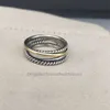 Designer de jóias de prata anéis de luxo designers de alta qualidade 18k ouro clássico torcido anel mulheres azul topázio preto zircon hoop moda presentes de casamento diamante