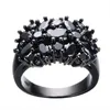 Cluster Rings Fashion Gypsophila Black Oval Inlaid Cross Zircon Couples For Women Men High Ranking Vintage Big Wedding Jewelry