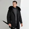 Fausse fourrure pour hommes, à la mode, style italien haut de gamme, doublure en fourrure de lapin véritable, manteaux à col, veste d'hiver, parkas pour hommes ont des poches 231108