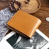 Wallets Genuine Leather Wallet For Men Male Vintage Handmade Vegetable Tanned Cowhide Short Bifold Small Purse Card Holder High Quality