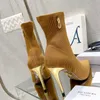 NOVO LOGOTIPO Aquazzura charme botas de tornozelo de salto alto apontou toe saltos de espuma Botas de moda feminina designers de luxo deslizamento em sapatos de festa à noite calçados de fábrica