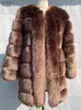 女性の毛皮のフェイクファーザドリン冬冬の新しい長い毛皮の毛皮コートジャケット女性濃厚なふわふわしたフェイクファージャケット因果パーティーオーバーコートストリートウェア231109