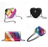 Kurt Geiger Women Eagle Heart Rainbow Bags PUレザーチェーンスモールクロスボディハンドバッグ高級デザイナー英国小型クラッチバッグダイヤモンドミニバッグ