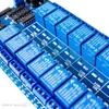 Circuitos integrados 5 pçs/lote 12V 16 Channel Relay Module Interface Board para PIC ARM DSP PLC com proteção de optoacoplador LM2576 Power Diwmd