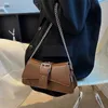 Torby wieczorowe kobiety łańcuchowe torba na ramię Mała skórzana torebka i portfel Vintage Lady Flap Crossbody Sling