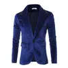 Costumes pour hommes commerce extérieur automne et hiver velours doré brillant couleur unie coupe ajustée petite veste de costume avec un bouton