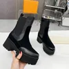 Botas femininas de luxo com estampa martin, plataforma de trabalho, bota de neve, marrom, preto e branco, sapatos de inverno 35-41