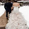 Элегантное свадебное платье «русалка» с многоярусным шлейфом и оборками плюс размер, кружевное платье для загородного сада, уличное платье невесты, зимний халат в форме сердца, роскошные платья Vestidos De Novia